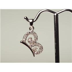 #46-STERLING SILVER CUBIC ZIRCONIA PENDANT