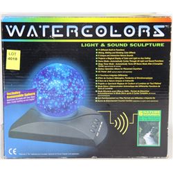 WATER COLOURS LIGHT AND SOUND SCULPTURE