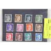 Image 1 : UNAUTHENTICATED SET OF 12 GERMAN WWII STAMPS WITH ADOTH HITLER