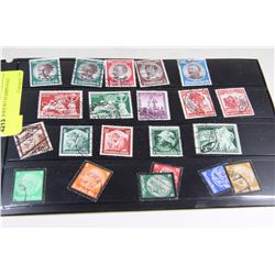UNAUTHENTICATED SET OF 21 GERMAN STAMPS