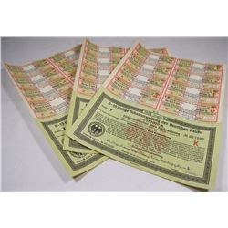 LOT OF 3 GERMAN 100000 POST WAR BONDS WITH SEQ.