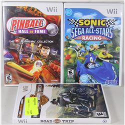 LOT OF 3 NINTENDO Wii GAMES