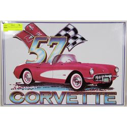 METAL 1957 CORVETTE SIGN 18"X12"