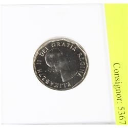 1957 CANADA 5 CENTS ANACS MS65