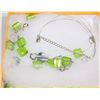 Image 1 : GREEN & SILVER FASHION NECKLACE & BRACELET SET