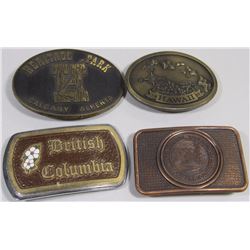 LOT OF FOUR ASSORTED BELT BUCKLES FROM DIFFERENT