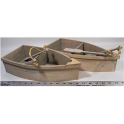 PAIR OF WOOD BOAT DISPLAYS