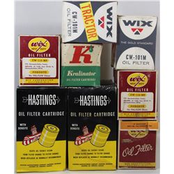 TRAY OF VINTAGE TRACTOR FILTERS AND HASTINGS