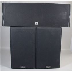 PAIR OF KLH SPEAKERS WITH JBL CENTER SPEAKER