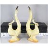 Image 1 : VINTAGE GOLDEN CERAMIC PHEASANTS IN A LARGE BLACK
