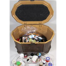 VINTAGE SEWING BOX FULL OF CONTENTS