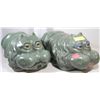 Image 1 : PAIR OF VINTAGE CERAMIC GARDEN HIPPOS