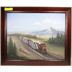 FRAMED OIL PAINTING SIGNED BY B.KIERES CN TRAIN