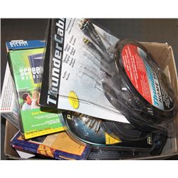 LARGE BOX OF VARIOUS HOME THEATRE CABLES AND