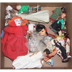 BOX OF VARIOUS DOLLS