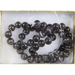 #29-BLACK MEXICAN 8mm OPAL NECKLACE - 15"