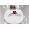Image 1 : #1)NATURAL RED RUBY & CZ RING .925 SILVER SIZE 9