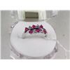 Image 1 : #2)NATURAL RED RUBY & CZ RING .925 SILVER SIZE 7