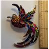 Image 1 : MULTI COLORED EBAMEL & CRYSTAL BIRD BROOCH