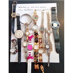 LOT OF 15 WATCHES, ALL WORKING