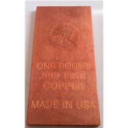1 POUND .999 PURE COPPER ART BAR