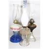 Image 1 : LOT OF 3 VINTAGE OIL LAMPS