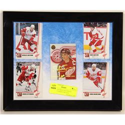 SET OF 5 DETROIT RED WINGS HOCKEY CARDS IN BLACK