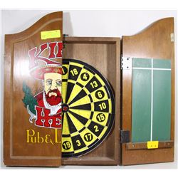 KINGS HEAD PUB AND LODGING HANGING DART BOARD WITH