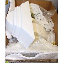 LOT OF 4 CERAMIC WALL SCONCES & ELECTRICAL FITTING