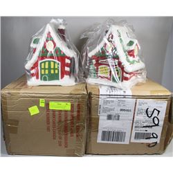 #35))THREE BOXES OF -2PC LIGHT UP & SOUND WORKSHOP HOUSES