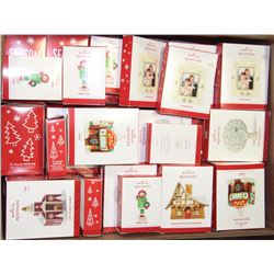 #1)BOX OF ASSORTED HALLMARK ORNAMENTS