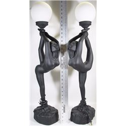 PAIR OF NUDE WOMEN LAMPS