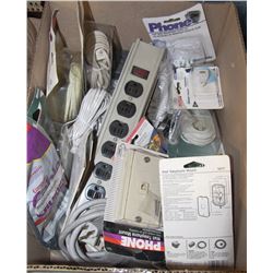 LARGE BOX OF NEW TELEPHONE ACCESSORIES INCL.