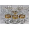 Image 1 : 12 GOLD RIM ASSORTED WINE AND WHISKEY GLASSES FROM