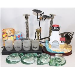 ESTATE COLLECTION OF CANDLE HOLDERS AND CANDLE