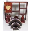 Image 1 : FLAT W/ HEART CURIO SHELF, ROSEWOOD DESK ORGANIZER