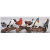 Image 1 : FLAT OF 6 HAND CARVED HAND PAINTED BIRDS ON