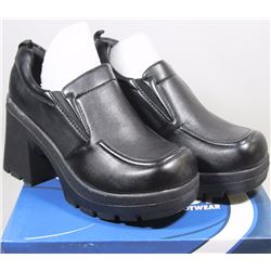 BRAND NEW BRODY BLACK SLIP ON SHOES WITH HEEL