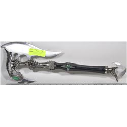 DOUBLE EDGED DECORATIVE FIGHTING AXE 21" LONG