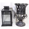 Image 1 : BLACK IKEA LANTERN W/ WROUGHT IRON PLANTER BASE