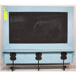 WOOD CHALKBOARD AND  COAT HANGERS