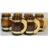 Image 1 : SET OF 6 VINTAGE GLASS BARREL MUGS MADE IN TAIWAN