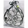 Image 1 : GREEN METAL WINE RACK WITH GRAPE MOTIF DESIGN