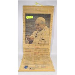 THE POPE 1985 BAMBOO CALENDER