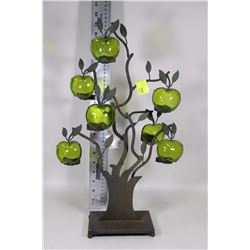 NEW METAL GREEN APPLE DESIGN VOTIVE CANDLE TREE