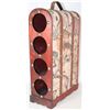 Image 1 : HANDLED WOOD WINE RACK WITH WORLD MAP DESIGN