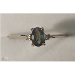 #49-10K WHITE GOLD ALEXANDRITE & DIAMOND RING