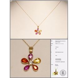 #46-14K YELLOW GOLD DIAMOND PENDANT/CHAIN W/COA