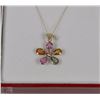Image 1 : 14K YELLOW GOLD DIAMOND SAPPHIRE PENDANT NECKLACE