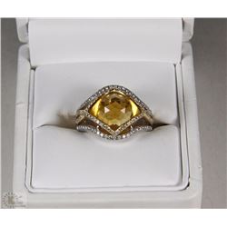 14K YELLOW GOLD AND WHITE GOLD RING WITH COA